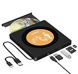 External CD/DVD Drive for Laptop, USB 3.0 CD/DVD Burner Reader External Disc Player for Laptop with 2 USB and TF/SD Slots, USB C DVD Drive External for Mac PC Windows 11 MacBook Apple