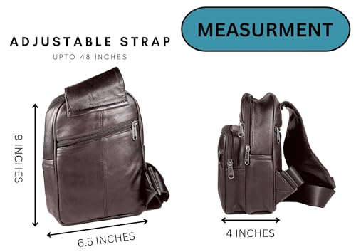Bullz Crossbody Backpack Travel Hiking Chest Bag Daypack Leather Sling Bag for Men and Women (Brown)4