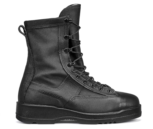 Belleville 8" Leather Waterproof Steel Toe Boots for Men - U.S Navy Flight EH Rated 200g Insulated with Gore-Tex - Vibram Fire & Ice Outsole - Berry Compliant Black Military Boots2
