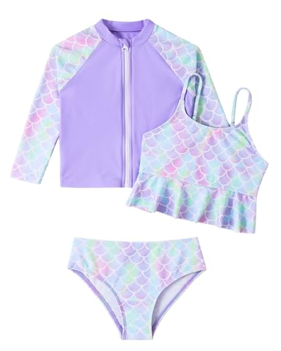 WYTbaby Badeanzug Mädchen Uv Badebekleidung 3 Stück Langarm...