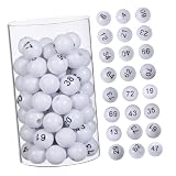 FOYTOKI 75 Piezas Bolas Numeradas para Sorteo Plástico Resistentes y Reutilizables para Rifas Fiestas
