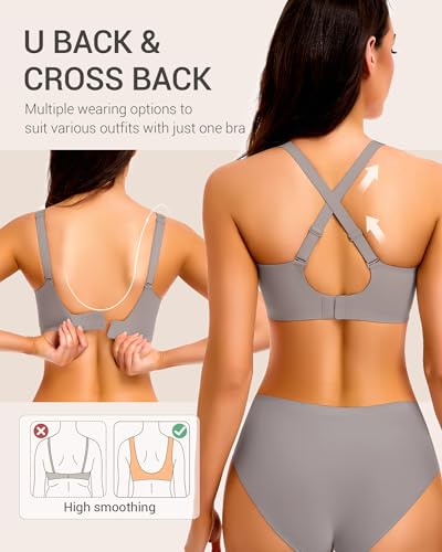 Image of Gailife Deep V Jelly Bras for Women No Underwire Wireless Seamless Push Up Bra Comfort Support Plunge Bralette Full Coverage