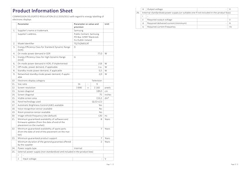 SAMSUNG Téléviseur TQ75QN85C 75" (75 Pouces) Neo QLED 4K Smart TV 2023