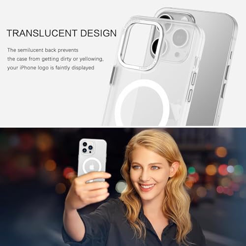 Image of Galpo Back Cover Compatible with iPhone 16 Plus, Matte Finish Ultra Thin Magnetic Case for iPhone 16 Plus (White)