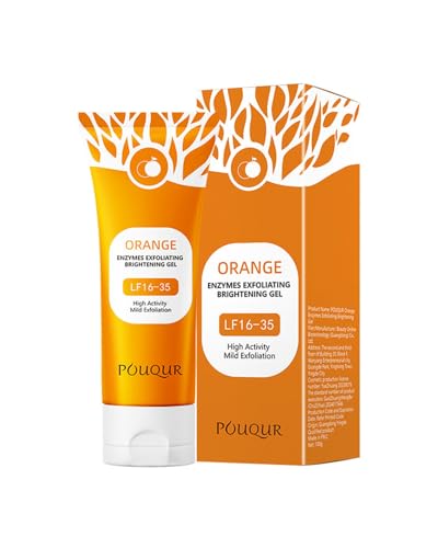 IPNSDON Gel exfoliante de naranja: exfoliante facial, gel exfoliante de naranja para mujeres, limpiador de poros faciales, afina la textura de la piel y actúa contra las impurezas y las rojeces