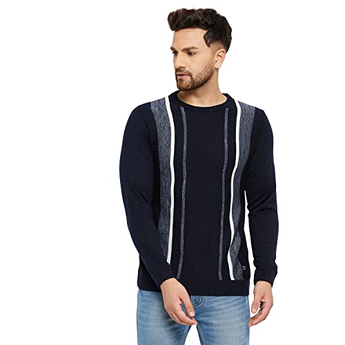Image of Duke Men Round Neck Sweater SDS724 D.Navy S