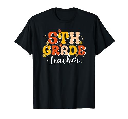 5th Grade Teacher First Day Of School Groovy Back To School Camiseta