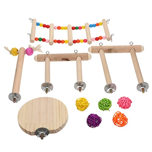 SUPVOX 1Set Parrot Chew Climbing Ladder Stands and Swing Platform for Bird Cages Plaything for Parrots Parakeets and Cockatiels