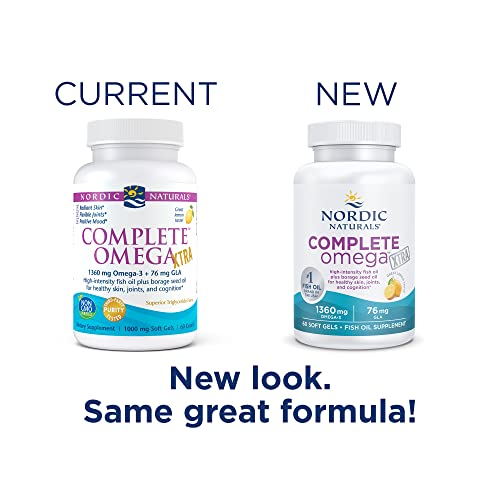 Nordic Naturals Complete Omega Xtra, Lemon - 60 Soft Gels - 1360 mg Omega-3 + 76 mg GLA - Healthy Skin, Joints & Cognition - Non-GMO - 30 Servings - Image 6
