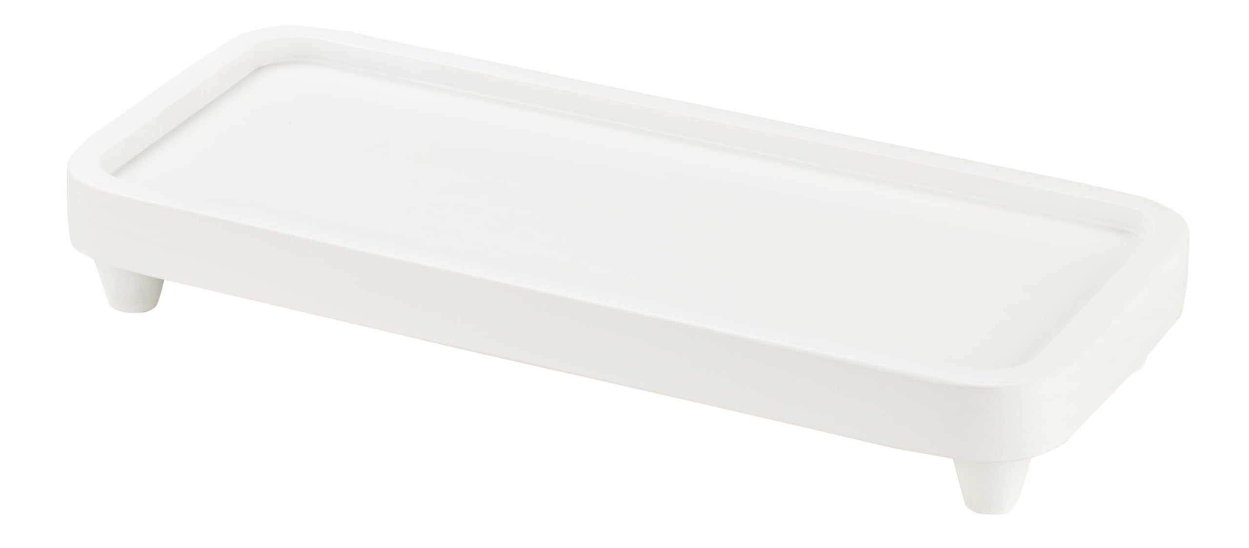 Janxin Bathroom Tray for Counter,Vanity Tray,Soap Dispenser Tray for Kitchen Sink, Kitchen and Home Decor (White)