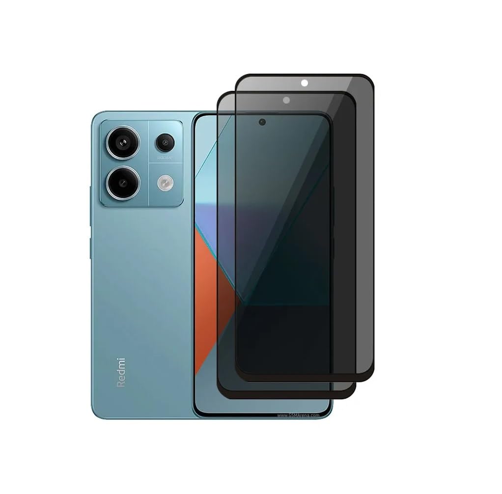 Xiaomi Redmi Note 13 Pro Screen Protector,3D curved Anti Spy 9H Tempered Glass,Full Cover Screen Protector Anti-Fingerprint Full Coverage Sccreen Protector For Redmi Note 13 Pro (2Pack 5D Privacy)