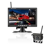 Wireless Reversing Camera Kit, Waterproof Night Vision Rear View Camera with 7 inch Monitor+16-LED Light Backup Camera System for Vans Bus Truck Van Trailer RV Campers Motor Home