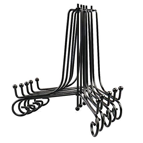 5 Stück Eisen Tellerständer Tellerhalter Aufsteller Schwarz Staffelei Bilderständer für Bücher Teller Bild (8 Zoll)