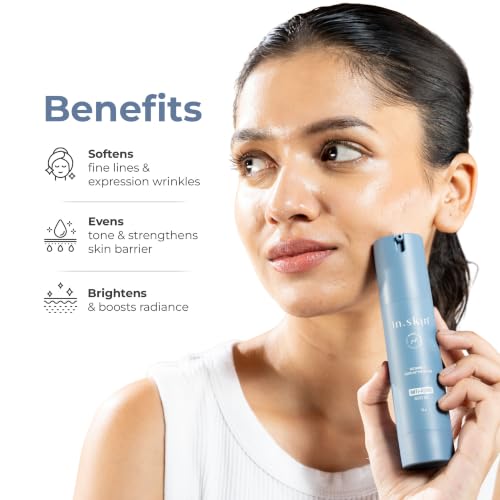 Image of in.skin Anti-Aging Night Gel with 2% Argireline Peptide, 2% Niacinamide & 2% Vitamin C | Overnight Repair Gel for Fine Lines, Glow & Even Skin Tone (30 g)