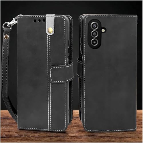 Image of Excelsior Flip Cover for Samsung Galaxy A17, F17 | Premium PU Leather | Full Protection (Black)