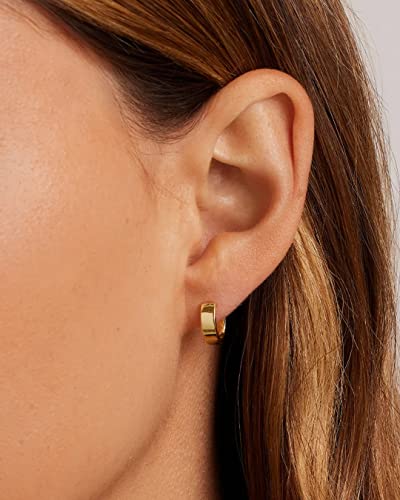 gorjana - Rose Huggies 1/2"- 18k Gold Plated - Surgical Steel Post - Secure Hinge Closure - Timeless Design - Layering with Other Huggies hoop- Daily Earring Wear3