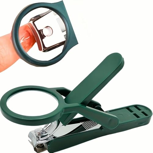 ZBDZSW Cortaúñas Lupa Tijeras para uñas de los pies Cortaúñas Gruesas Cortaúñas de Acero Inoxidable Resistente a Salpicaduras