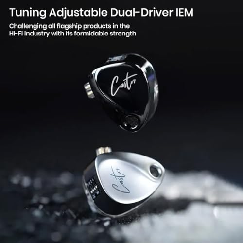 Image of Concept Kart KZ Castor wired IEM with mic, Dual 10mm + 8mm dynamic driver In-ear earphone, Harman Target with Improved Bass, 4-Tuning Swtiches, 0.78mm 2Pin, 3.5mm Detachable Cable