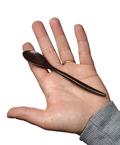 VIE Kokosnuss Schüsseln und Löffel Set, Schwarz, 2er - 3