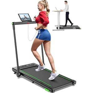 THERUN Laufband Klappbar für Zuhause bis 12km/h, 2 in 1 Walking Pad laufbänder mit Großer Lauffläche und Touchscreen-LED Anzeige, ‎ 2.5PS Leises Schreibtisch-Laufband für Büro