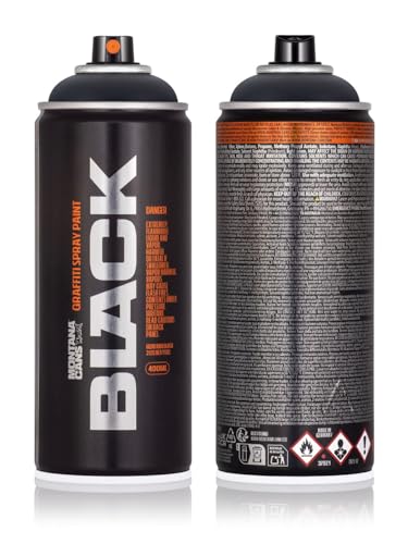 Sprühdose Montana BLACK 400 ml - Graffiti Paint - hochdeckende Mattfarben - zuverlässig - high-pressure - (9001 Black)