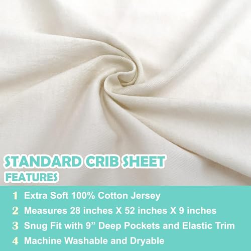 Image of American Baby Company Cotton Fitted Crib Sheet 52x28 inch, Ivory | 100% Natural Cotton Crib and Toddler Bed Sheets, Soft, Breathable & Hypoallergenic, Gentle on Skin, Neutral for Boys & Girls