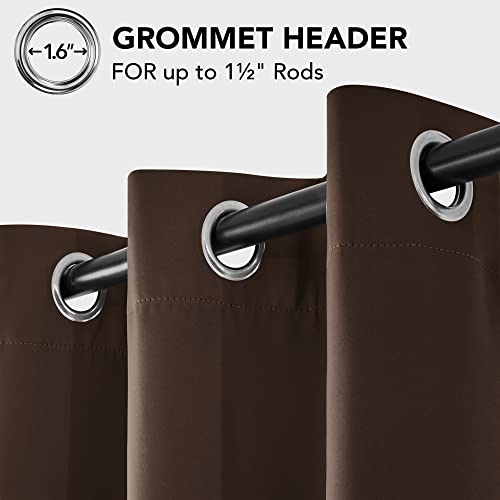 Image of Deconovo Room Darkening Thermal Insulated Grommet Top Blackout Window Curtains Pair For Living Room Chocolate 42x63-Inch by Deconovo