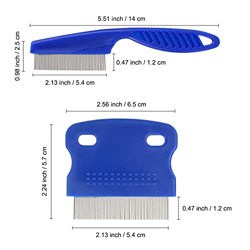 JINSION Läusekamm, 2 PCS Flohkamm Hunde für Katzen, Zeckenkamm für Hunde Staubkamm für Effektiv Gegen Flöhe & Läuse, Tränenfleckentferner Kamm, Haustierkamm Profi Entfernen Floh Kamm für Hund & Katze