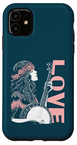 Hippie Gypsy Banjo Girl Bluegrass Festival Music �X�}�z�P�[�X iPhone 11 �p