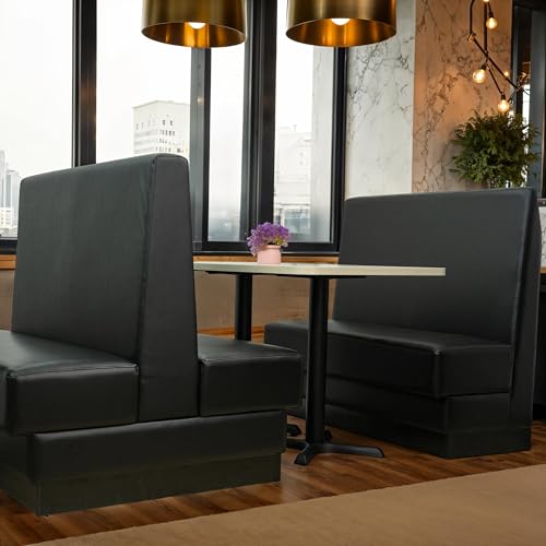 Image of FDP Pro Series Double-Sided Restaurant Booth - Black, 15427-BK