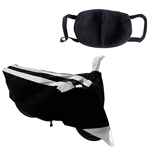 Image of Kandid Silver & Black Water Resistant Bike /Motorcycle Body Cover for Hero Hf Deluxe