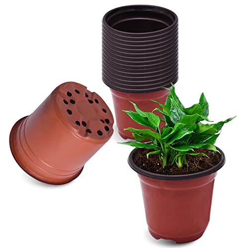 WFLNHB Pflanztöpfe aus Kunststoff, flexibel, für den Innen- und Außenbereich, 20,3 cm, 100 Stück