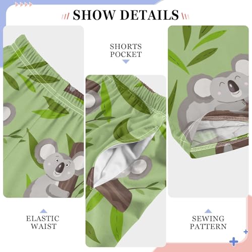 Koala Leaves Boys Long Pants Soft Trousers Elastic Waist Kids Lounge Bottoms with Pockets S-XL4