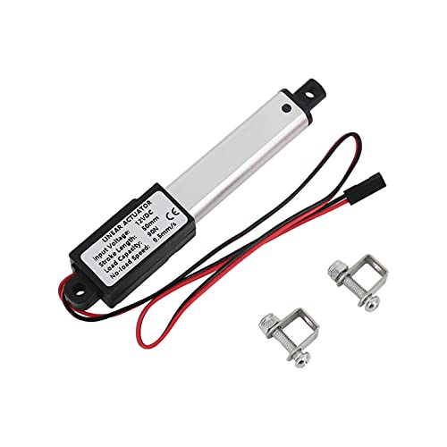 Erfo Micro Linear Actuator, 12V 2" Stroke, 90N/20.3lb, Speed 9.5mm/s Mini Electric Waterproof Actuator Motor Small Linear Actuator 12VDC with Mounting Brackets
