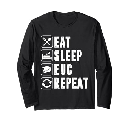 Eat Sleep Euc リピート 電動一輪車 長袖Tシャツ