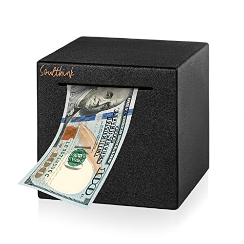 SoulThink Piggy Bank for Adults - Large Piggy Bank Must Break to Open , Stainless Steel Savings Bank for Adults , Savings Box for Cash Saving ( 7.87 inch )