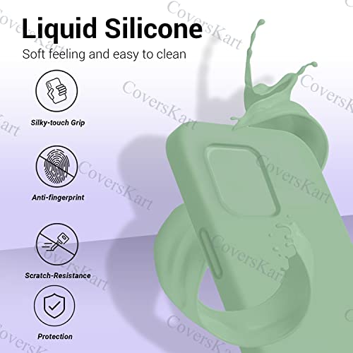 Image of Liquid Silicone Back Cover for Redmi Note 10 / Redmi Note 10S | Inner Microfiber Velvet | Camera Protection Anti Shock Back Case (Parrot Green)