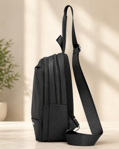 Image of Sling Bag for Men & Women- Crossbody Sling Bag for Travel, Cycling & Hiking | Waterproof Shoulder Bag with Compartment and Zipper Pockets
