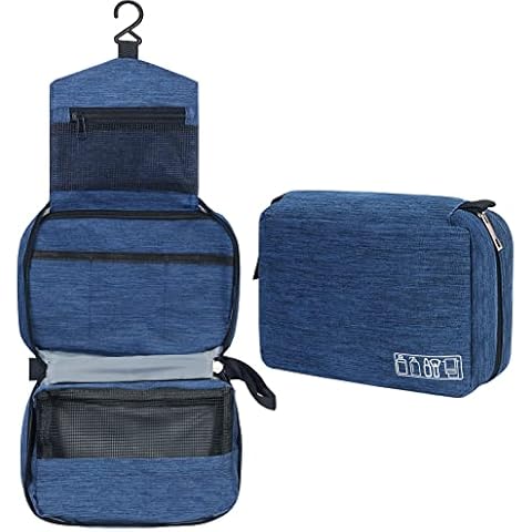 Colorlife Hanging Toiletry Bag, Cosmetic Bag, Makeup Bag for Men and Women, Waterproof Toiletry Bag, Women's Foldable Wash Bag, Cosmetic Bag, Large Bag, navy blue Cover
