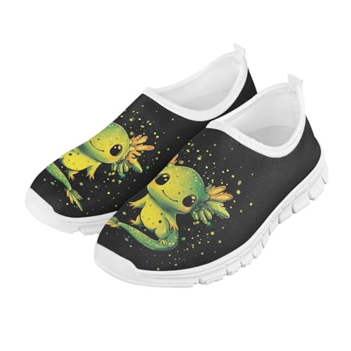 Axolotl Shoe for Girls Green Slip On Shoes Kids Running Shoes Girls Size 1 Fashion Girls' Grade School Sneakers Volleyball Shoes4