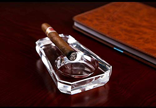 Image of Cigar Ashtray, Crystal Glass Cigarette Holder for Men, Outdoor Ash Tray for Patio Indoor Outdoor Home Office Tabletop Desk Decoration, Gifts for Him, Valentine's Day