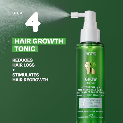 YOPE Grow my hair Sérum anti-chute de cheveux pour la nuit - Renforce les follicules pileux régénère le cuir chevelu - Favorise la croissance des cheveux - Formule végétalienne naturelle testée – vue 4