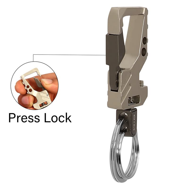 Omuda Hook Locking Metal Keychain For Men & Women - Detachable Carabiner Key Ring With Key Holder, Stylish Gift Idea