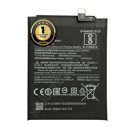 Image of BN47 Battery for Redmi 6 Pro I A2 Lite M1805D1SI Battery with 1 Year Warranty**** (Y7)