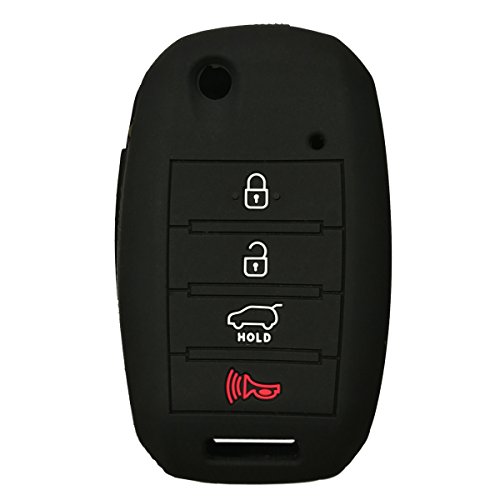 2Pcs Coolbestda Silicone 4buttons Flip Key Fob Remote Skin Cover Protector Keyless Entry Case for 2016 2017 2018 2019 Kia Optima Soul Sorento Sportage Forte Rio Sedona （Not Fit Smart Key Fob） - Thumbnail 3
