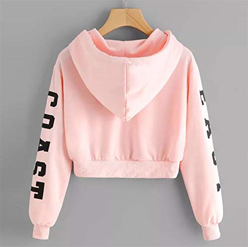 Haoricu Women's Short Sweatshirt Teen Girl Cute Pink Pig Print Short Sweatshirt Autumn New Pullover #TOP2