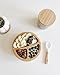Avanchy Baby Plates Divided Bamboo with Suction for Babies Kids Toddler Food with Silicone Spoon for Feeding (Blue)