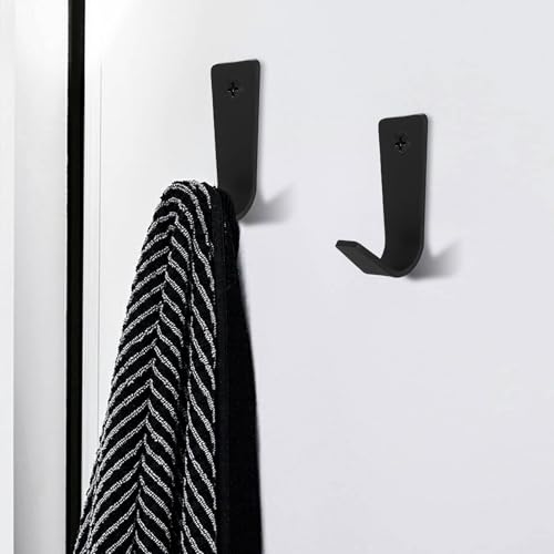 8 Stück Garderobenhaken, Kleiderhaken Schwarz, Kleiderhaken Wandhaken zum Schrauben, Metall Haken für Schlafzimmer Badezimmer Wohnzimmer Kleiderschrank Garderobenleiste Mäntel Handtuch Jackenhaken