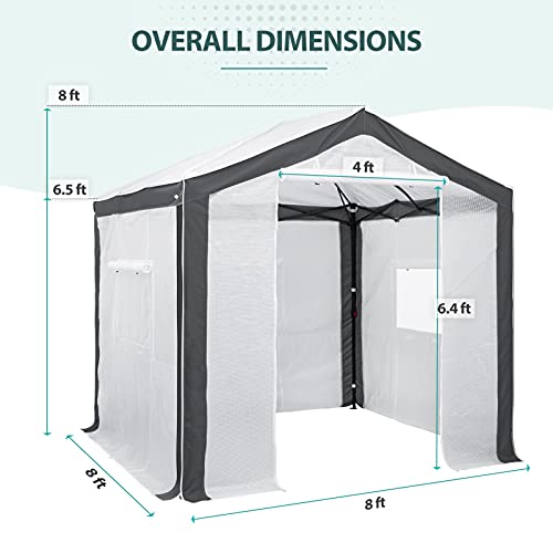 Image of EAGLE PEAK 8x8 Walk in Pop Up Greenhouse, Gray /White