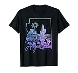 Arizona Cactus Vintage State Map T-Shirt